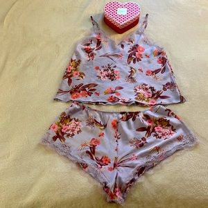Silk Floral “ Victoria Secret “ Pajamas Set!